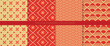 © TWINS DESIGN STUDIO - Set of Chinese patterns background vector. Abstract geometric shape, grid vector patterns and swatches. Luxury oriental wallpaper design for fabric, wallpaper, banners, prints and wall arts.