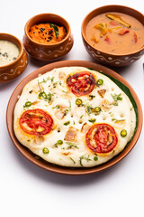 Wall Mural - Uttapam or Uttappa or Oothapam is a healthy breakfast recipe from South Indian cuisine