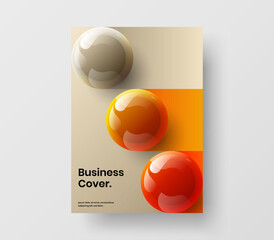 Wall Mural - colorful flyer vector design layout. isolated realistic spheres brochure concept.