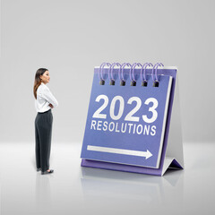 Wall Mural - Resolution of 2023. Happy New Year 2023