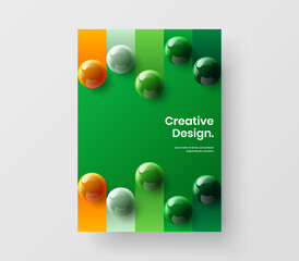 Wall Mural - fresh company identity a4 vector design concept. simple 3d balls catalog cover illustration.