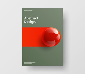 Wall Mural - fresh realistic spheres company cover layout. clean pamphlet a4 design vector template.