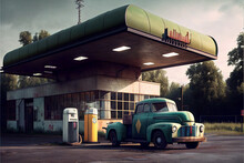 Generated Image Of Old Petrol Station.