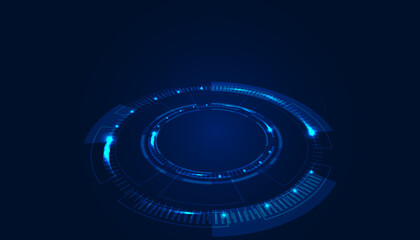 Poster - Abstract circle digital technology modern blue color on beautiful blue background copy space background