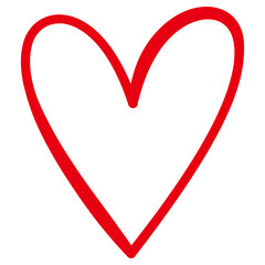 Wall Mural - Hand drawn red heart icon