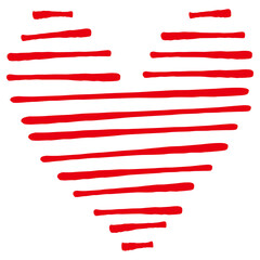 Wall Mural - Hand drawn red heart icon