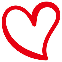 Wall Mural - Hand drawn red heart icon