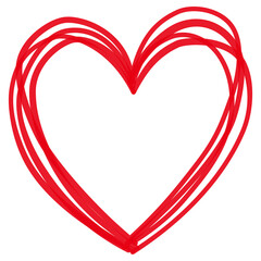 Wall Mural - Hand drawn red heart icon
