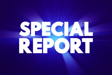 Poster - special report - short review-style articles that summarize a particular niche area, text concept ba