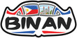 Binan Philippines Flag Travel Souvenir Sticker Skyline Landmark Logo Badge Stamp Seal Emblem SVG EPS