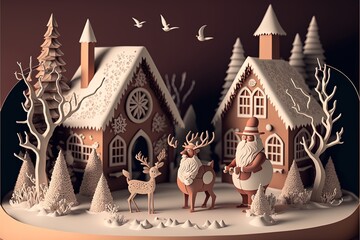 Wall Mural - Digital illustration about Christmas imagery.