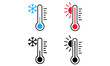 thermometer icon set hot and cold outdoor weather eps10
