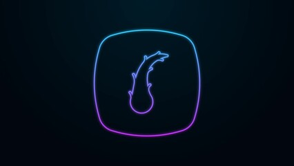 Sticker - Glowing neon line Human hair follicle icon isolated on black background. Hair care treatment. 4K Video motion graphic animation