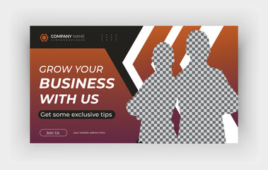 Wall Mural - Corporate YouTube video thumbnail and web banner  design template