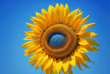 sunflower on a blue background