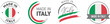 © Rioji - Set of 4 vector set of Made in Italy round label, badge, bundle, symbol illustration design. Made in italy  logo design.