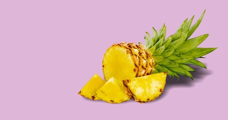 Canvas Print - Fresh ripe tasty juicy pineapple fruit