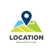 map pin location icon logo design 