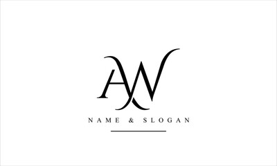 WA, AW, W, A abstract letters logo monogram