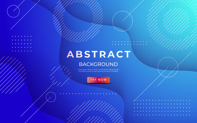 Wall Mural - abstract blue gradient dynamic wavy shadow fluid geometric shape composition background. eps10 vector