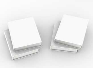 Poster - template empty book mockup set white background