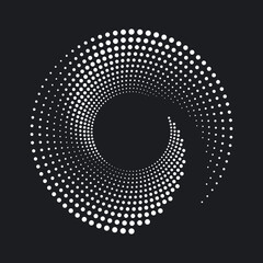Fototapete - Dotted circular logo. circular concentric dots isolated on the white background. Halftone fabric design. Halftone circle dots texture. Vector design element for various purposes.