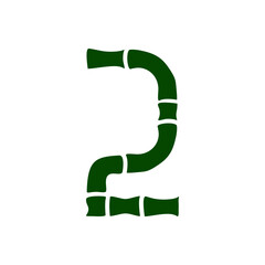 the font of number 2 like a bamboo tree