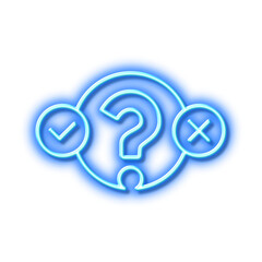 Poster - quiz test line icon. select answer sign. neon light effect outline icon.