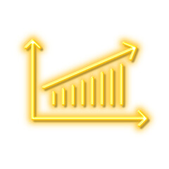 Poster - chart line icon. report graph sign. neon light effect outline icon.