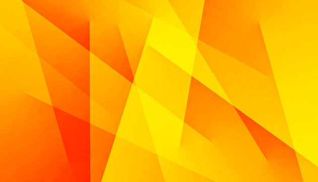 Wall Mural -  - Yellow orange red abstract background for design. Geometric shapes. Triangles, squares, stripes, lines. Color gradient. Modern, futuristic. Colorful. Bright.  Web banner.