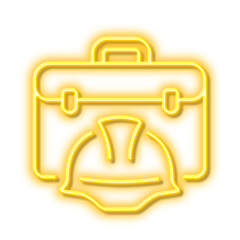 Aufkleber - construction toolbox line icon. architect portfolio sign. neon light effect outline icon.