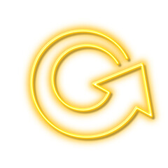 Aufkleber - Reload arrow line icon. Update Arrowhead. Neon light effect outline icon.