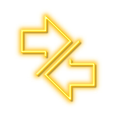 Poster - Synchronize arrows line icon. Arrowheads. Neon light effect outline icon.