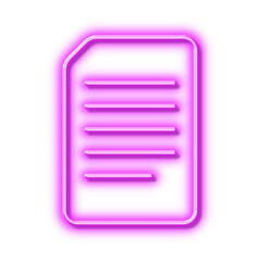 Poster - Document Management line icon. File sign. Neon light effect outline icon.