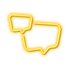 Poster - speech bubble line icon. chat sign. social media message. neon light effect outline icon.
