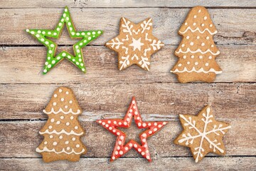 Canvas Print - Christmas tasty sweet Ginger cookies.