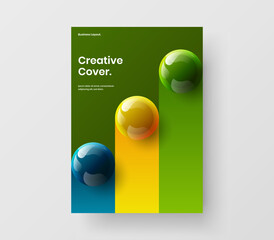 Wall Mural - isolated handbill a4 vector design concept. premium 3d spheres flyer template.