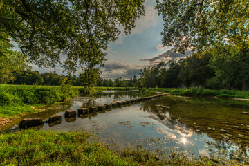 Canvas Print - Gué de Saint-André sur le Suran à Neuville-sur-Ain, Ain, France