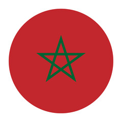 Morocco Flat Rounded Flag with Transparent Background