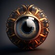 Iris Auge 3D in bunten Farben Nahaufnahme, Ai generativ