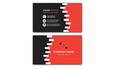 Wall Mural - Modern  business card design visiting name card template Modern creative orange business card and name card, clean template vector design, template