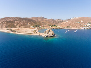 Wall Mural - Aerial view of the coast of Patmos island, Greece