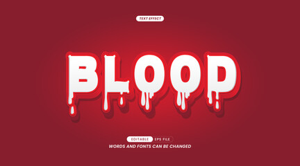 Wall Mural - Font Text Effects - Easy Editable Blood text slogan on Gradient Red background.