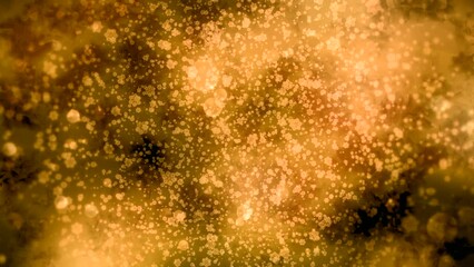 Poster - Beautiful background with moving glowing spots and bokeh. Motion. Round particles disappear and appear in space on glowing background. Beautiful background with round flying particles and bright spots