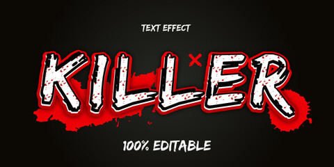 Poster - red killer editable vector text effect