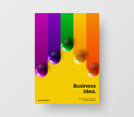 Wall Mural - premium realistic balls book cover template. bright handbill vector design layout.