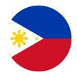 Philippines Flat Rounded Flag Icon with Transparent Background
