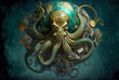 Evil greedy octopus taking over the world, money, cash, power. Generative AI