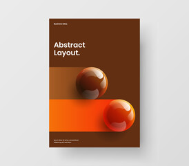 Abstract banner vector design illustration. Vivid realistic balls company cover concept.