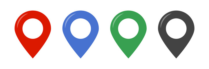 Poster - map pin icon set. markers and map pointers. vectors.